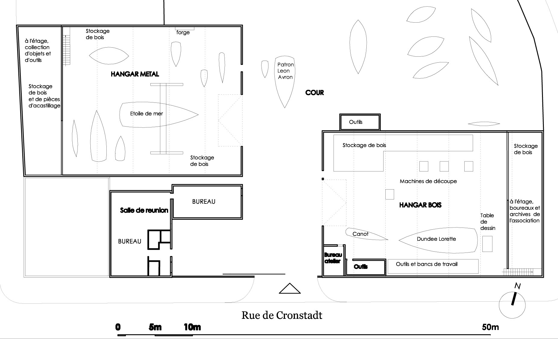 Organisation des espaces dans le chantier de Calais. © Manuel Montanez, 2020.