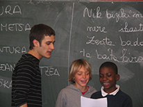 Hendaye, Odei Barroso enseignant le bertsolarisme à l'école, 2011