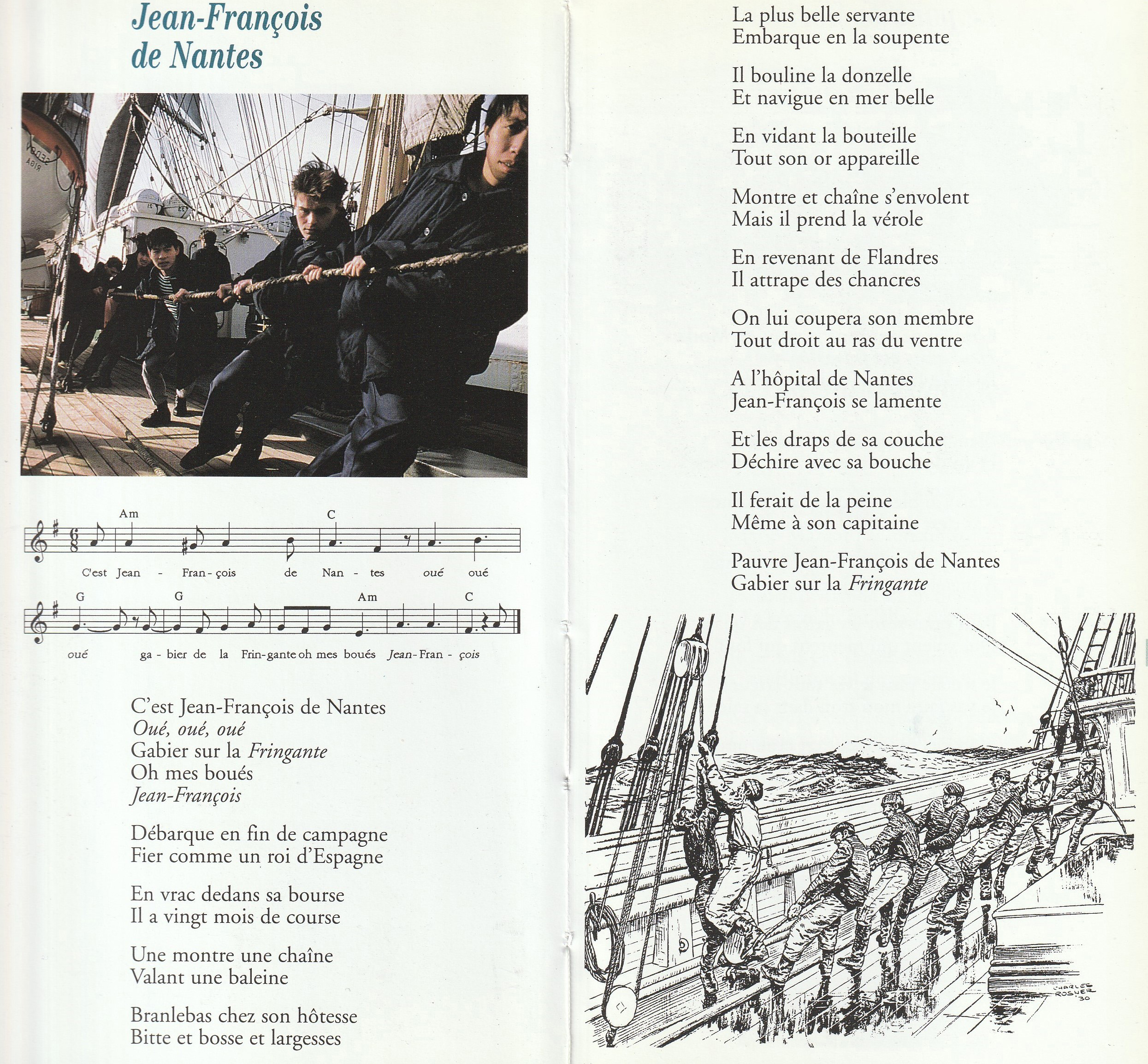 Jean-François de Nantes, chant à hisser des long-courriers. Extrait du Guide des chants de marins du Chasse-Marée (1997).