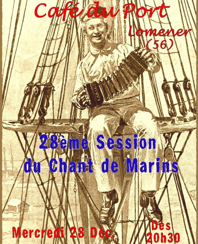 Affiche pour une session de chant de marins à Lomener dans le Morbihan en 2022 ©Café du Port, Plomeur.